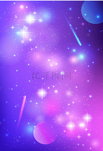 艺术节海报背景图片_紫色璀璨星空矢量海报背景