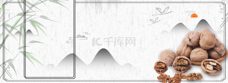 仙鹤banner背景图片_养生中国风食材banner图