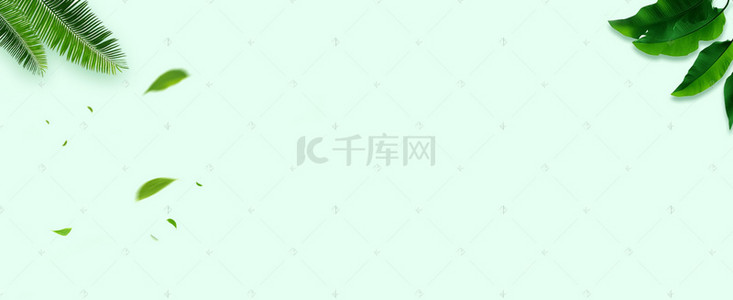 小清新绿叶简约绿色淘宝banner