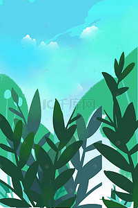 绿色植物装饰背景背景图片_绿色植物装饰背景
