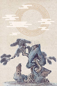 古风传统手绘招生培训交流海报背景
