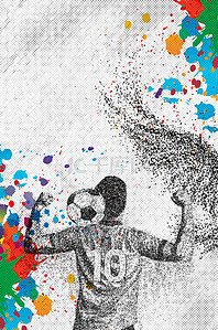 世界杯背景图片_点阵颗粒感世界杯泼墨油漆广告背景