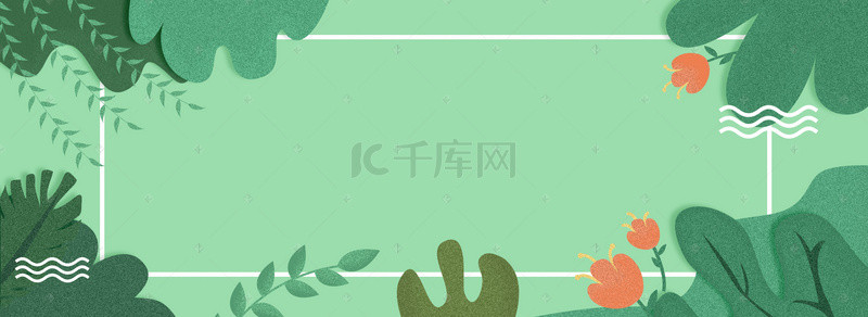 春天文本框背景图片_春夏小清新绿色电商海报背景