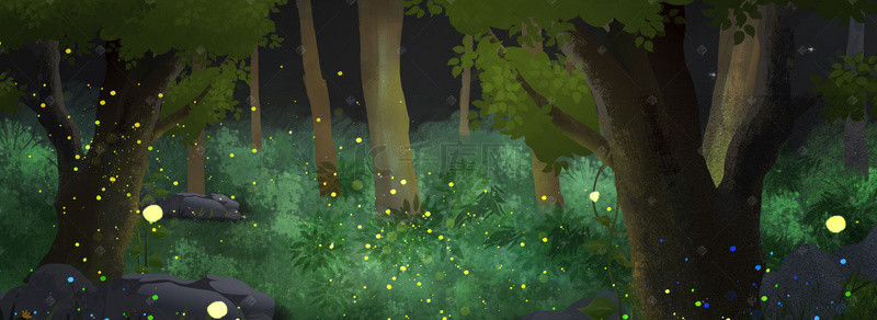 森林背景图片_夜晚森林背景图片