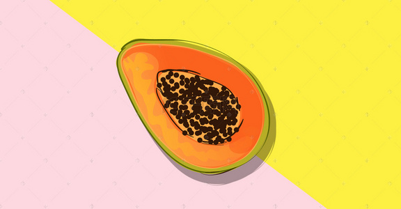 创意木瓜季节水果促销海报背景