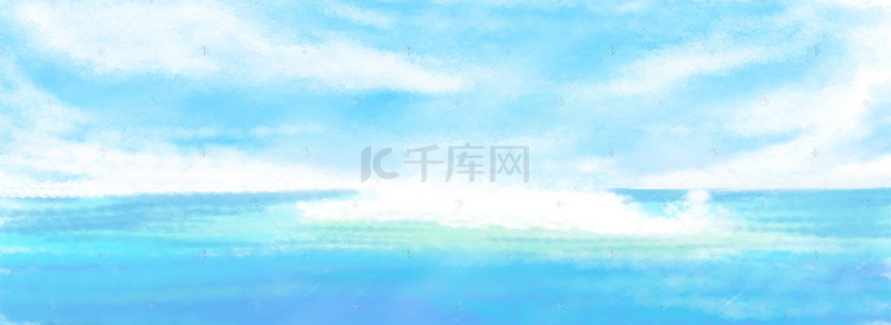 海背景图片_卡通蓝天白云大海海报背景