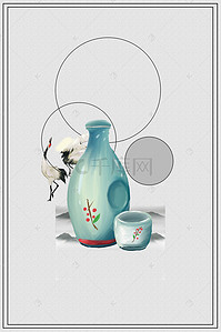复古中国风简约陶瓷艺术海报背景素材