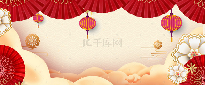微立体背景图片_新年中国风猪年剪纸风微立体春节背景
