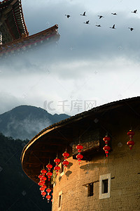 贵州背景图片_福建鼓楼背景海报图