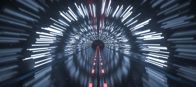 时空质量背景图片_C4D立体空间隧道电商通用科幻背景