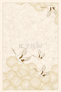 飞鸟背景背景图片_复古中国风飞鸟边框背景