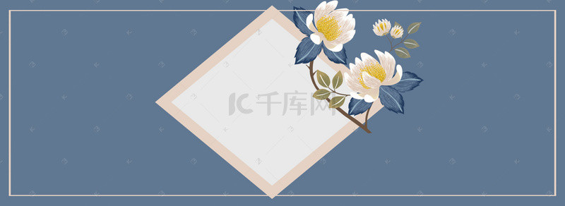 素雅简约背景边框banner