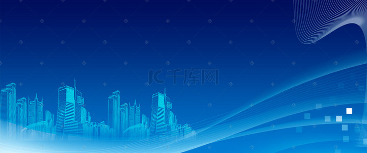 ppt数据背景背景图片_互联网科技线条蓝色商务城市背景