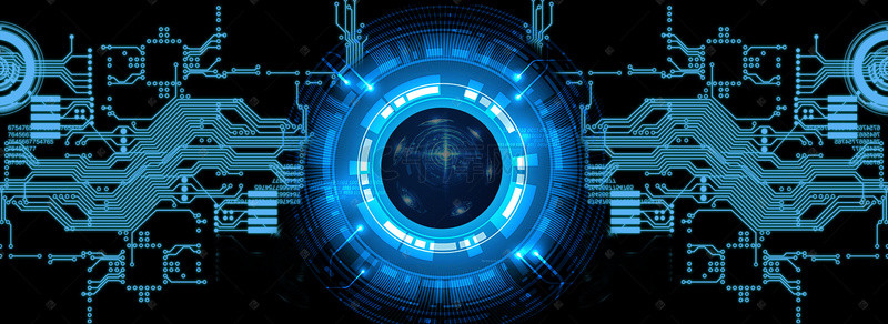 企业文化科技背景图片_蓝色科技感企业文化年会展板