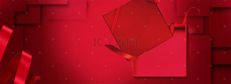 圣诞促销礼盒背景图片_母亲节促销红色背景图