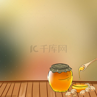 蜂蜜背景图片_木板上的美味的蜂蜜