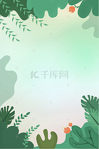 彩绘绿色花 背景