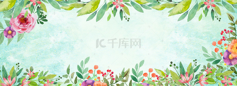 清新详情页背景图片_创意水彩手绘banner