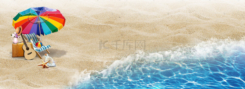 淘宝夏季背景图片_淘宝夏季清新海边沙滩海水背景图