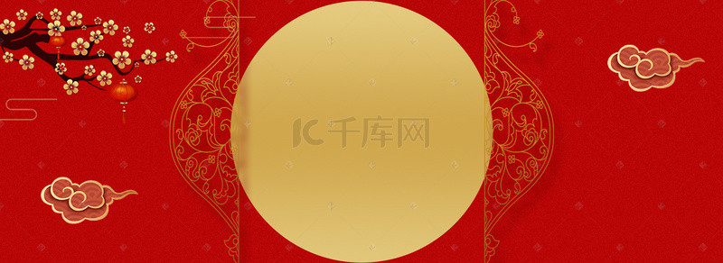 中式婚礼背景图片_中式婚礼奢华中国风黄色banner背景