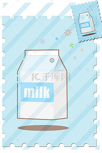 通风蓝色背景图片_卡通风牛奶广告背景