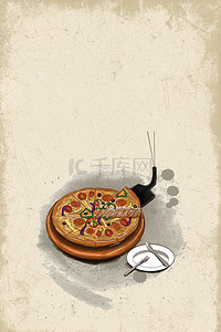 披萨餐厅盛大开业海报背景模板