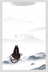 中国复古背景图片_中国风紫檀木手串