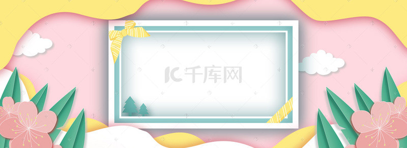 立体女神背景图片_小清新糖果色蝴蝶结相框妇女节女王节女神节banner