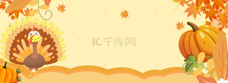 感恩节背景图片_黄色感恩节淘宝电商banner