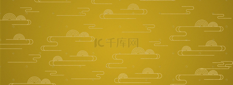 传统复古底纹背景图片_黄色中国风烫金祥云底纹背景