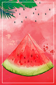 西瓜水果广告背景图片_夏日西瓜水果饮料海报