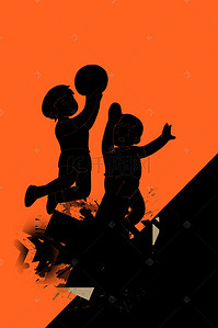 篮球比赛背景图片_橙色篮球运动海报设计背景