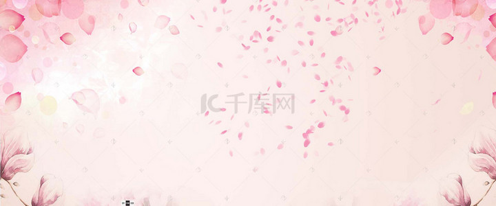 粉色桃花节春天背景