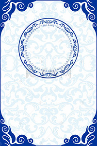 中式淡雅古典青花瓷背景素材