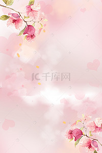 赏花旅游海报背景图片_粉色浪漫杜鹃花节海报