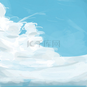 朵朵背景图片_蓝色天空白云朵朵手绘背景