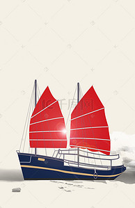 企业文化帆船背景素材