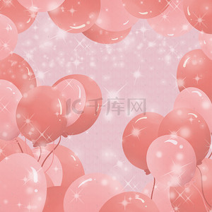粉色边框彩色气球女装PSD分层主图背景素