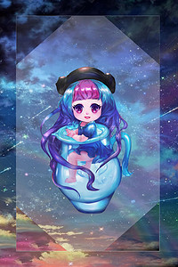 梦幻十二星座背景图片_梦幻水瓶座星座背景