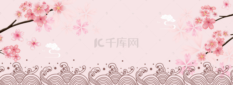 banner璉春背景图片_喜庆卡通旅游花卉banner