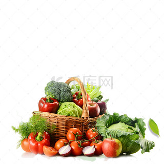 水果背景图片_厨房蔬菜小清新背景素材