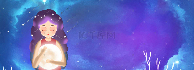 星空梦幻星空背景图片_创意星空唯美插画