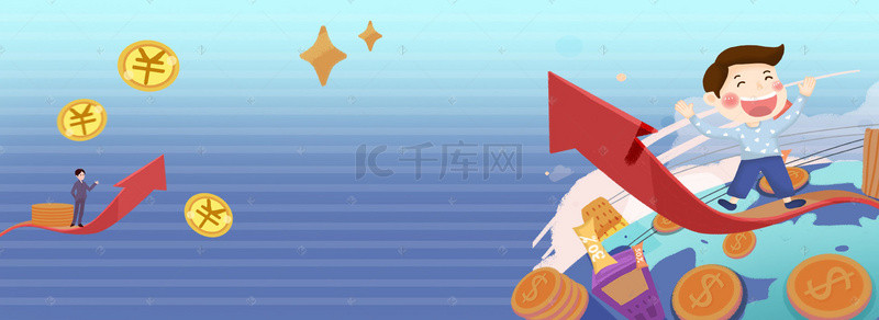 金融理财赚钱聚宝盆海报banner