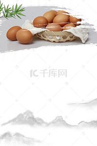 鸡蛋背景图片_绿色有机土鸡蛋海报背景素材