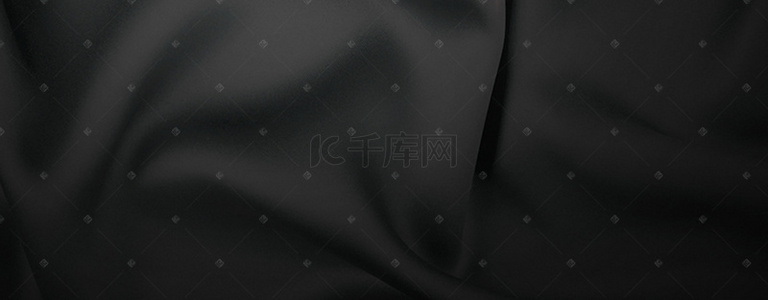淘宝黑色质感背景图片_绸带黑色质感丝滑banner背景