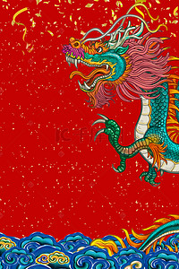 龙抬头中国风背景图片_中国风复古风二月二龙抬头海报