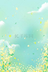 插画背景水彩背景图片_春季飘逸的花瓣背景