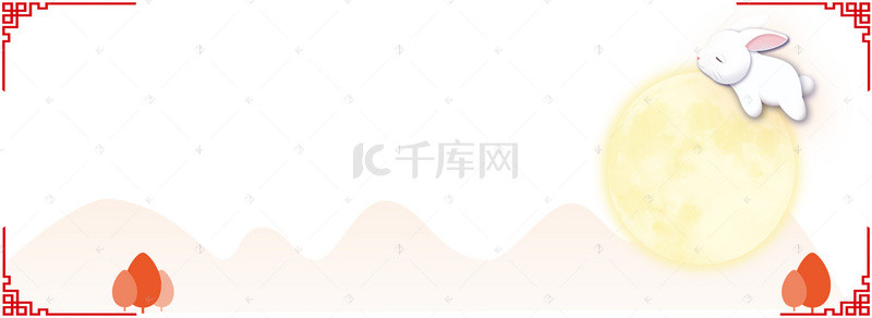 大气中秋促销背景图片_中秋红色大气卡通banner