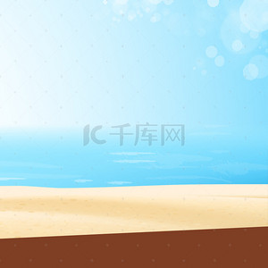 热带沙滩卡通背景图片_卡通海边主图背景素材