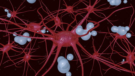 医疗医疗科研背景图片_C4D神经元神经细胞医疗医学科研生物科学
